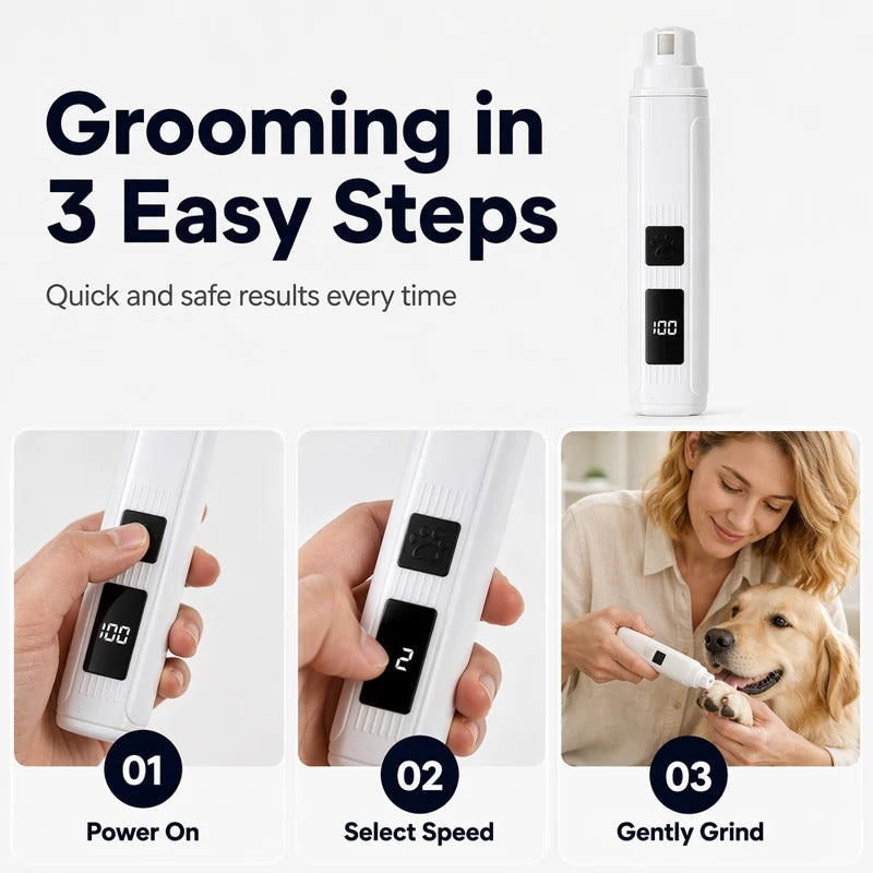 Electric Pet Nail Grinder with LED Power Display Pawora